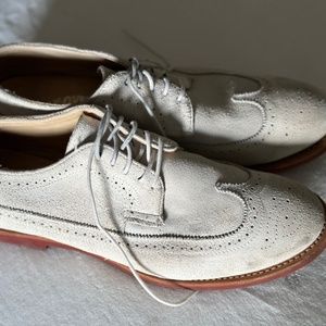 Men’s Vintage Walk-Over Cream Suede Oxford Classic Wingtip Shoe Size 13